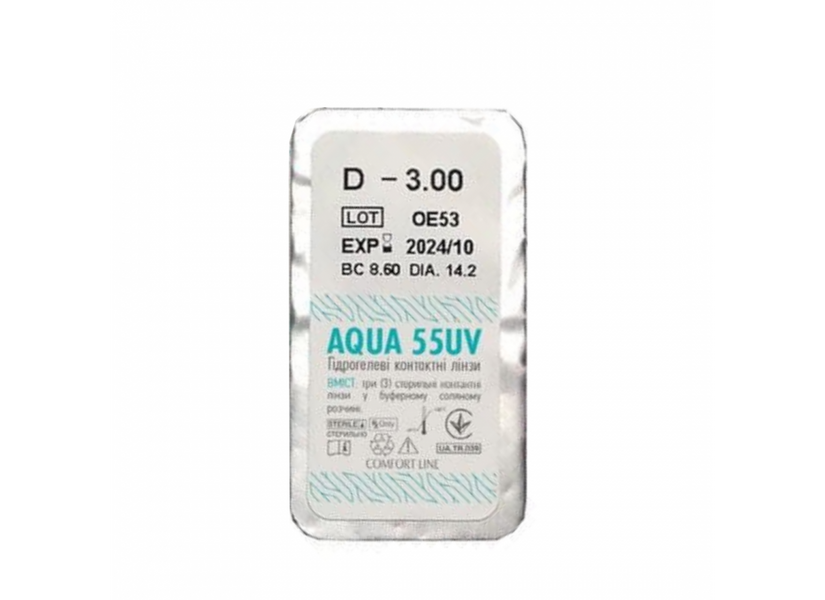 Aqua 55 UV Comfort Line контактні лінзи місячного носіння 388 фото